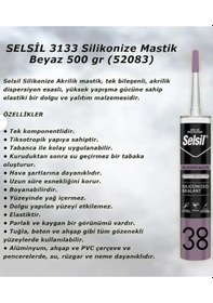 Resim Selsil Silikonize Mastik Beyaz 500 Gr, 10 Adet 