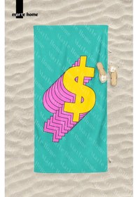Resim Marte Home Dolar İşareti Baskılı Renkli Plaj Havlusu Renkli 