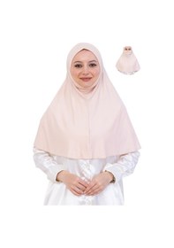 Resim Modish Group Hazır Başörtüsü Pratik İslami Giyim Penye Peçeli Türban Namaz İçin Yumuşak Eşarp Bej 