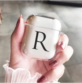 Resim mooodcase Premium Silikonlu R Harfli Şeffaf Kablosuz Kulaklık Kılıfı 
