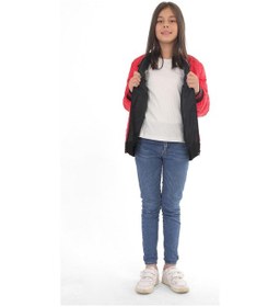 Resim Spor Kız Çocuk Kolej Yaka Astarlı Su Ve Rüzgar Geçirmez Fermuarlı Cep Mont Ceket-210 Siyah 