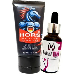 Resim Hors 50 ml Active Cream Erkeğe Zaman & Katılık Kazanma Kremi Yanında Madame Wet 30 ml Ilgisiz Kadınlara Özel Karışım Içecek 