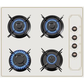 Resim KUMTEL Rustik Bej Cam Ankastre Set 