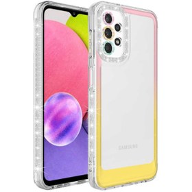 Resim Fibaks Samsung Galaxy A23 Kılıf Simli Renkli Parlak Kamera Lens Korumalı Transparan Kapak 