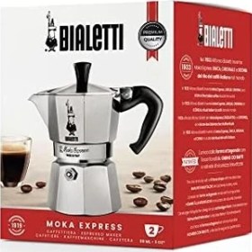 Resim -: 2 Cups Ocak Üstü Espresso Pişirici - 90ML - Gümüş Renk - Alüminyum Gövde - Patentli Güvenlik Valfi - Tüm Ocak Türleri Için Uygundur (Indüksiyon Hariç) 
