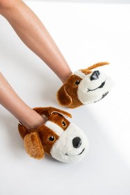 Resim Mrt Shoes Unisex Köpek Figürlü Peluş Panduf Ev Botu 