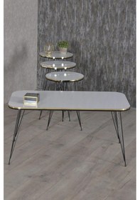 Resim Uslucan Alışveriş Zigon Sehpa Ve Orta Sehpa Kr Set Siyah Tel Ayak Çift Altın Beyaz Çok Renkli 