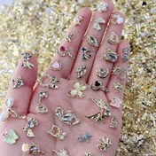 Resim Lüks Alaşım Charm Seti: 30 Parça Koleksiyon, Mika ve İncilerle Set, Çeşitli Altın Taşlı Kolye Uçları, Tırnak Sanatı Tasarımı İçin Uygun, Koku İçermez 