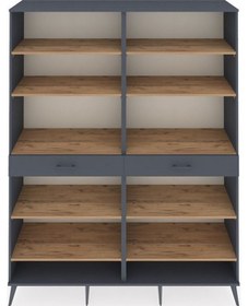 Resim Hyperion Gardrop 10 Raflı 2 Çekmeceli 176x44x221 Antrasit-çam/antrasit Beyaz 