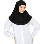 Resim İki Parça Hazır Giyim Boyunluklu Başörtüsü Şal Hazır Eşarp Viskon - Siyah Siyah 