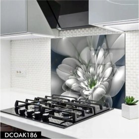 Resim Petmudo AVM Cam Ocak Arkası Koruyucu | Çiçek Desenli 76X49,5 cm 