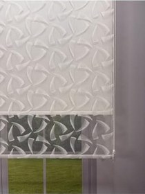 Resim donatti perde NOVA Serisi - Üç Yaprak Desenli Çift Mekanizmalı Beyaz Perde 120 x 260 