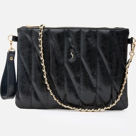 Resim Santini Mila Kapitone El, Omuz Ve Clutch Çanta Siyah 