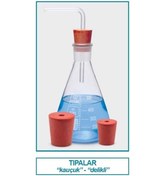 Resim İSOLAB 051.21.008 tıpa - kauçuk - delikli - 26.0 x 32.0 mm çap - 