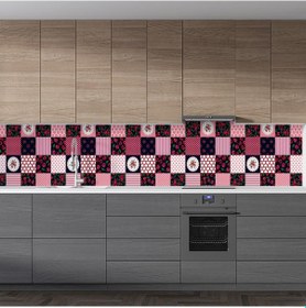 Resim Mutfak Tezgah Arası Folyo Fayans Kaplama Folyosu Kiraz Kalp 