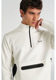 Resim Hummel Loton Yarım Fermuarlı Sweatshırt 922255-9003 Beyaz 