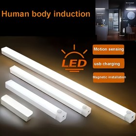 Resim 200mAh 400mAh Şarj Edilebilir LED Hareket Sensörlü Gece Lambası - Sokak & Alan Aydınlatması - Kablosuz USB Güçlü, Otomatik Açma Hareket Dedektörü, Dolap Altı Aydınlatma, Sıcak/Beyaz Renk Seçenekleri, Mutfak, Gardırop, Yurt, Koridor, Merdivenler İçin Mükemmel 
