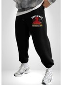 Resim İç Huzur 3 İplik Erkek Baskılı Siyah Eşofman Altı Siyah 