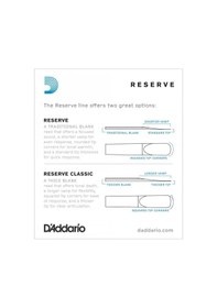 Resim D'addario Dcr10355 Reserve Bb Klarnet Kamışı No: 3.5+ Profesyonel - 10'lu Paket Ara Sertlik, Hassas Direnç Ve Kararlı Tını 