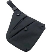 Resim Yifomall Erkekler İçin Siyah Nilon Outdoor Çanta - Su Geçirmez, Çok Amaçlı, Çapraz/omuz/üst Çantası, Çoklu Cepli, Spor & Seyahat Xb-006 Sağ Omuz Siyah 