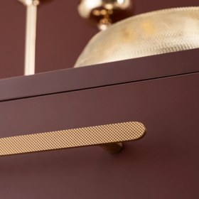 Resim System 4742 Modern Tırtıklı Kulp Şampanya Saten Renk 256 mm (Iki Delik Arası Mesafe) 