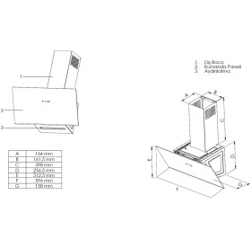 Resim Simfer 8736 60 CM Premium 2 Cam Davlumbaz 