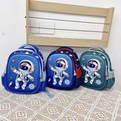 Resim Rastgele Stil Fermuarlı, 3-6 Yaş Çocuklar İçin Uygun Yüksek Kaliteli Karikatür Astronot 3D Sırt Çantası 