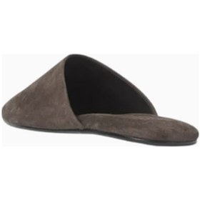 Resim Castle Black Black Suede Studio Shiloh Süet Yuvarlak Burunlu, Rahat Slip-on Kapalı Mule Terlik Koyu Kahverengi 
