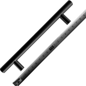 Resim Mabeyn Mutfak ve Banyo Dolabı Kapakları ve Çekmeceler Için Metal Kulp Paslanmaz Mobilya Dolap Kulbu 128MM Mat Siyah 2 Adet 