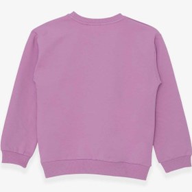 Resim Breeze Kız Çocuk Sweatshirt Pullu Baskılı 9-14 Yaş, Eflatun 