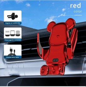 Resim Goldenqian Kablosuz Araba Cep Telefonu Tutacağı Destek 15w Kablosuz Hızlı Şarj Tutucu Araba Cep Telefonu Tutucu Oto Aksesuar Standı Red 1 Red 1 