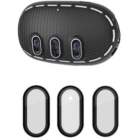 Resim Pazly Meta Quest 3 Kılıf + Titanyum Cam Film + Siyah Vr Kulaklık Aksesuarları - Siyah/siyah Siyah / Siyah 