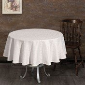Resim Nuvomon Dertsiz Yuvarlak Masa Örtüsü - Beyaz - 140x140 cm 