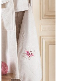 Resim Güvenal Pamuxu 4 Parça Bornoz Bornoz Seti Bornoz Takımı 2 Krem 