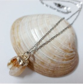 Resim Soma Japon Sitrin Taşı Kadın Kolye Iki Renk Gümüş 