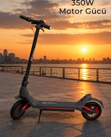 Resim PiranTech A1 Max Elektrikli Scooter 350W Güç - Kırmızı 