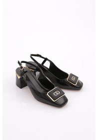 Resim Dgn 24118 Kadin Topuklu Ayakkabi 24118-2428-R1645 Siyah Rugan 