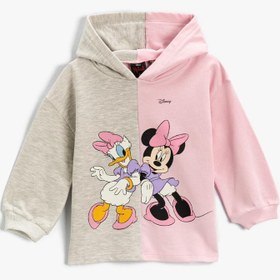 Resim Kız Bebek Disney Lisanslı Kapüşonlu Sweatshirt Pamuklu 