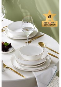 Resim Karaca Red Carpet Collection Stream Bone Favaro 60 Parça 12 Kişilik Yemek Takımı Gold 