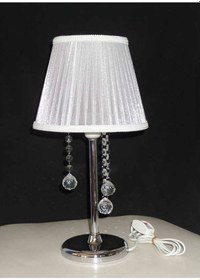 Resim Beyaz Yatak Odası Taşlı Abajur Beyaz 