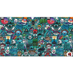 Resim Doodle Blue Xl 70X40 Cm 3Mm Oyuncu Gaming Mouse Pad 