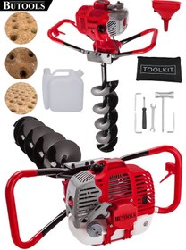 Resim BUTOOLS BS-28 Çelik Şanzuman Benzinli Toprak Burgu Makinesi Fidan Dikme Makinesi 