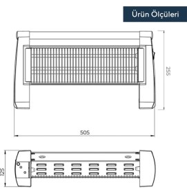 Resim Zenon LX-2819 Quartz Isıtıcı - Siyah - 1200 Watt 