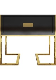 Resim Barbara Gold Metal Siyah Yan Sehpa 