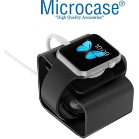 Resim Microcase Apple Uyumlu iOS Watch Için Alüminyum Şarj Standı - Siyah 