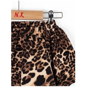 Resim Nk Kids Kız Bebek Bel Lastikli Leopar Desenli Balon Etek-14791 Kahverengi 