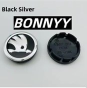 Resim Dashanshop Siyah Gümüş 4 Adet 56mm Skoda Jant Kapakları Fabia Rapid Octavia Kodiaq 