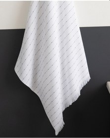 Resim Madame Coco Soderna Pamuklu Banyo Havlusu - Beyaz/gri 8684427190753 Beyaz 