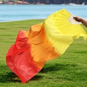 Resim 1 adet Yumuşak İpek Bambu Katlanabilir Pabuç, Mesh, Canlı Sarıdan Kırmızıya Geçiş Perde, Güç Kaynağı Gerektirmez, Prenses Parti Teması, Vurucu Dans, Halk Dansı Performansları ve Sahne Gösterileri için Mükemmel 
