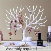 Resim 1 adet/2 adet Plastik Takı Gösterme Rafı, Takı Tablası, Boynuz Ağacı Tasarımı, Kolye, Küpe, Yatak Odası, Banyo, Masaüstü, Makyaj Masası, Ev, Yurt Depolama Rafı, Güzel Oda Dekorasyonu, Boynuz Takı Depolama, Takı Depolama, Kolye Depolama, Küpe Depolama, Yüzük Depolama, Takı Depolama, Takı Kuleleri 